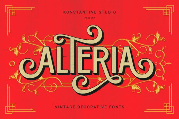 Alteria: A Vintage Decorative Font for Small Business Branding