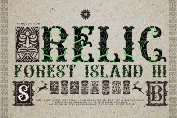 Relic Forest Island Iii: A Decorative Typeface for Handmade Brands